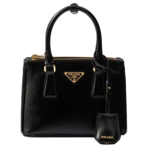 PRADA Patent Leather Shoulder Bag, Crossbody Bag, Handbag Mini Women's Black