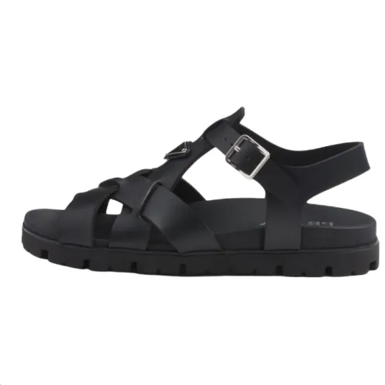 PRADA Triangle-logo Sandals