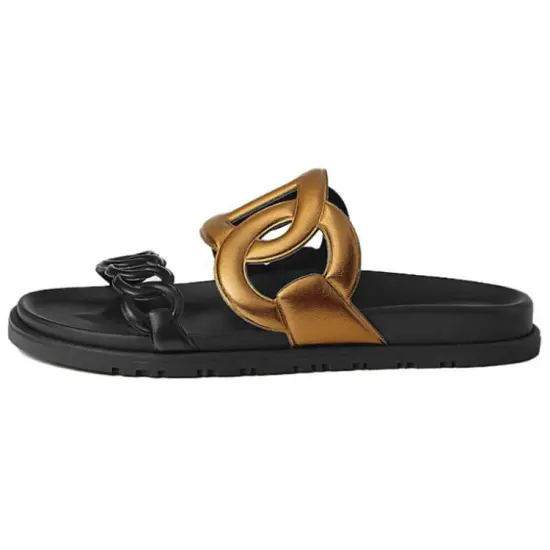 HERMES Extra Slide Slippers Women's Black