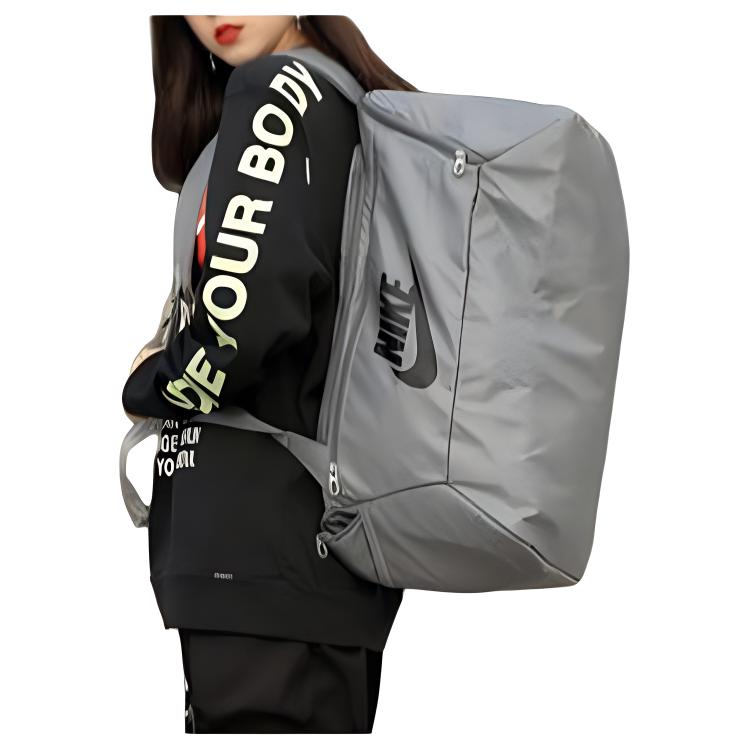 Рюкзак Nike NK BRSLA S BKPK DUFF (41L) (серо-черный) — фото 4