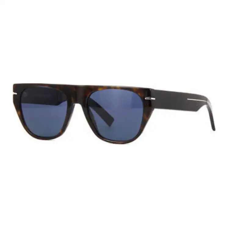 DIOR Acetate Plastic Metal Rectangular Sunglasses Men's Brown
