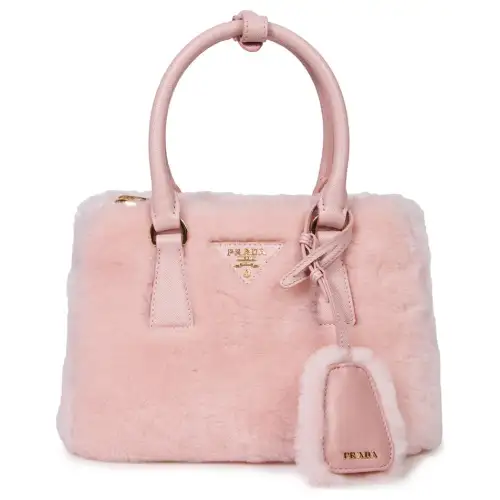PRADA Wool With Leather And Calfskin Handbag Women's Orchid