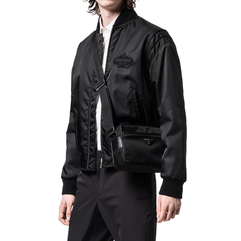 Мужская сумка Prada Saffiano Re-Nylon (черный) — фото 8