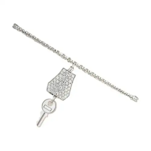 HERMES White Gold, Diamond Bracelets Women's Silver