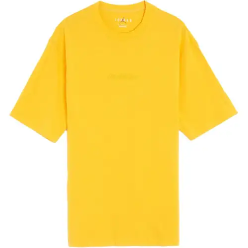 Jordan T Shirts Men's Yellow Crew Neck Moderate Straight Fit