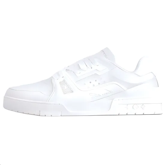 LOUIS VUITTON Trainer Skateboard Shoes Men Low-Top White