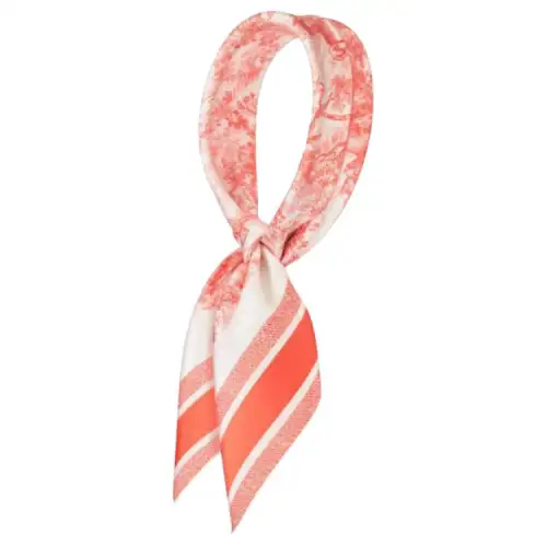 DIOR Coral Silk Twill Scarves Women's Pink