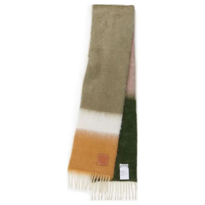 LOEWE Mohair, Wool, Leather Knit Scarves Men's Multicolor