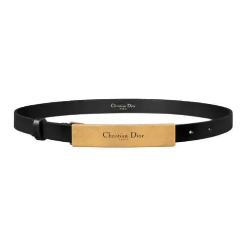 DIOR Belt Cow Leather Belts Women's Black Width 1.7cm