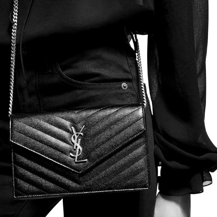 Женская сумка SAINT LAURENT ENVELOPE (черная) — фото 7