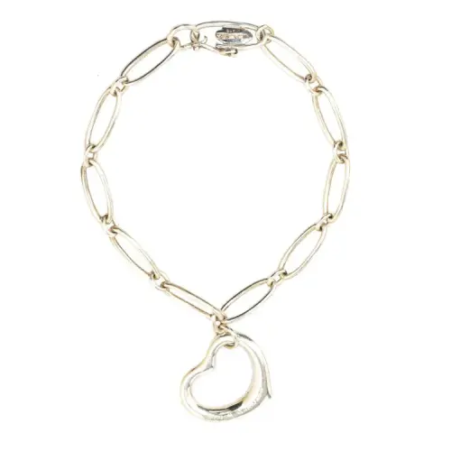 TIFFANY & CO. Pre-Owned 21st Century Elsa Peretti Sterling Silver Open Heart Bracelet