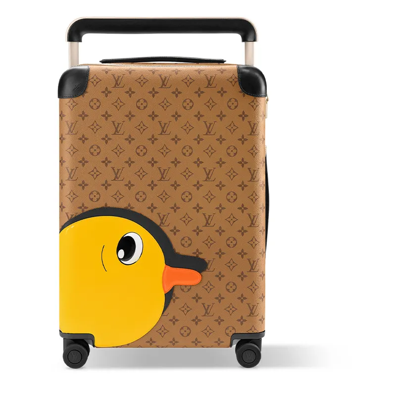 LOUIS VUITTON Sun Yitian Collaboration Leather Trim Suitcase Luggage Women's Brown
