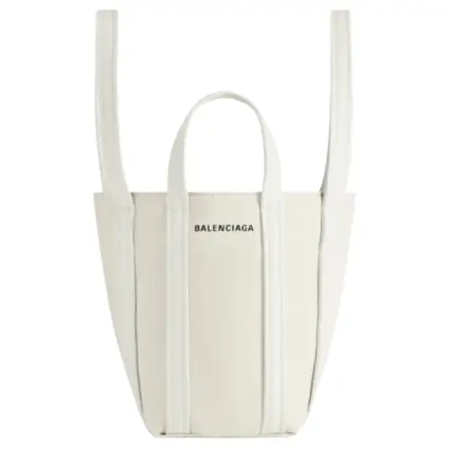 Balenciaga Cotton Fabric Tote Bag, Shopping Bag, Portable Crossbody Bag, Shoulder Bag Extra Small Women's Beige