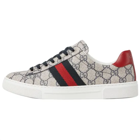 GUCCI ACE Low Top Skateboard Shoes Women's Beige