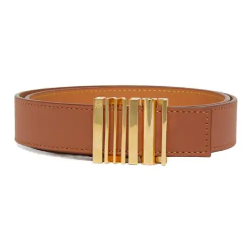 LOEWE Calfskin, Metal Leather Belts Women's Brown Width 2.8CM