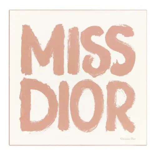 DIOR Silk Scarves Women's White/Rose