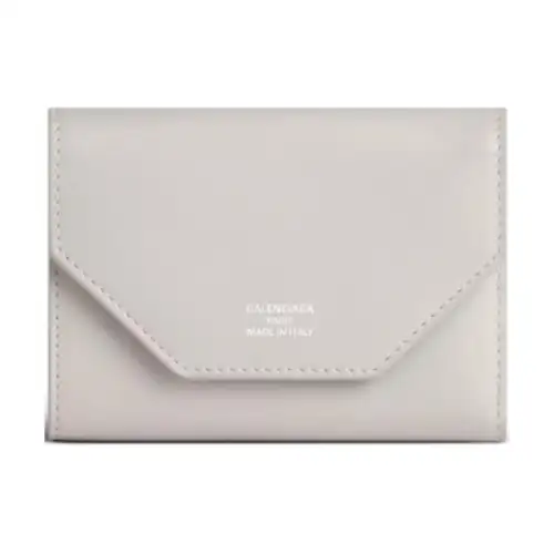 Balenciaga Calfskin Wallet Women's Beige