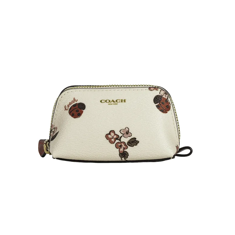 COACH Leather Makeup Bags Women's Chalk White