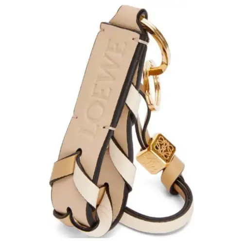 LOEWE Braided Strap Monogram Engraved Keyring