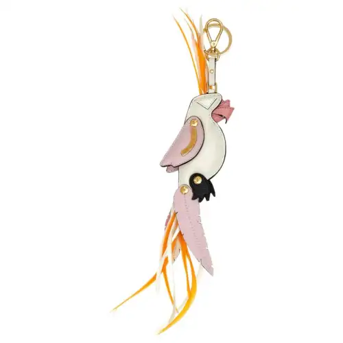PRADA Calfskin Keychains Women's White