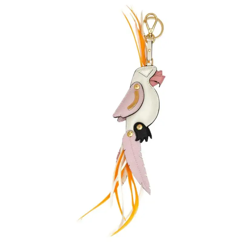PRADA Calfskin Keychains Women's White