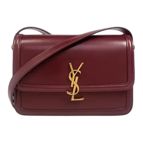 SAINT LAURENT Leather Crossbody Bag, Shoulder Bag Women's Burgundy