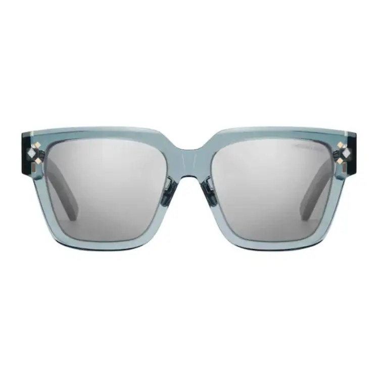 DIOR Acetate Square Sunglasses Men's Transparent Gray