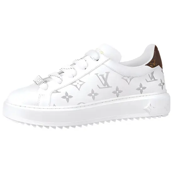 LOUIS VUITTON Time Out Sneakers 'White With Silver Monogram' Women's