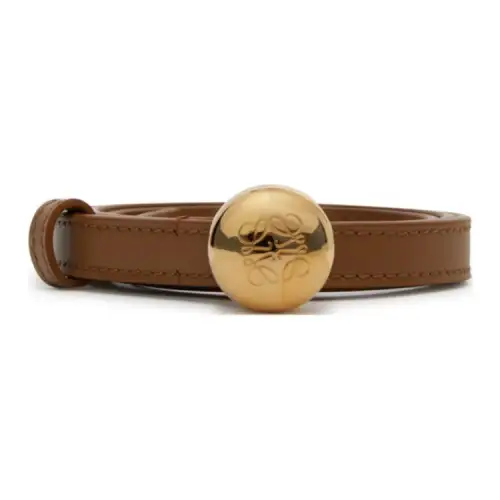 LOEWE Calfskin Leather Belts Women's Brown Width 1.5cm