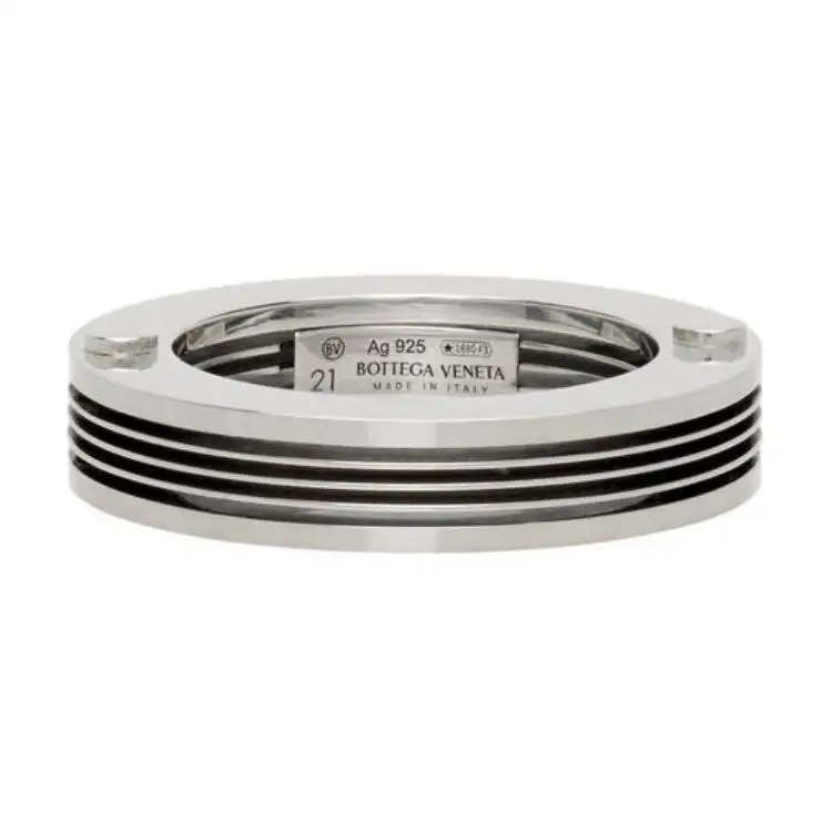Bottega Veneta Sterling Silver Rings Men's Silver
