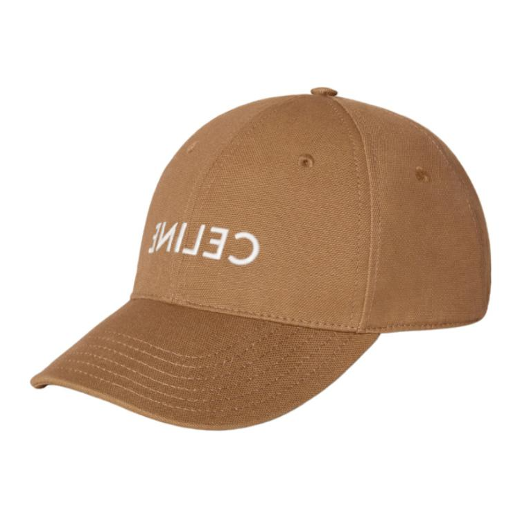 CELINE Cotton Baseball Caps Men's Light Brown