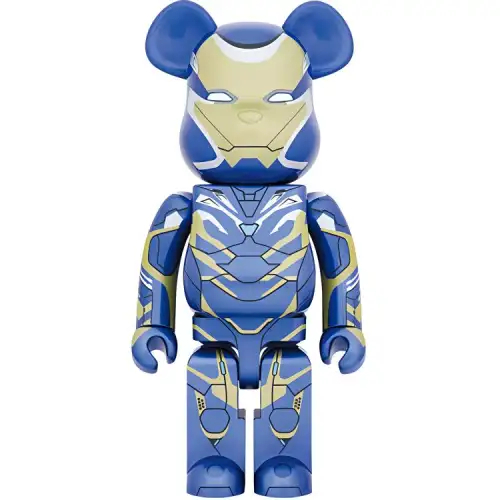 BE@RBRICK X MARVEL/Marvel 1000% Movie Animation Iron Man MK49 Rescue Armor NEW Blue Trendy Figure 70cm