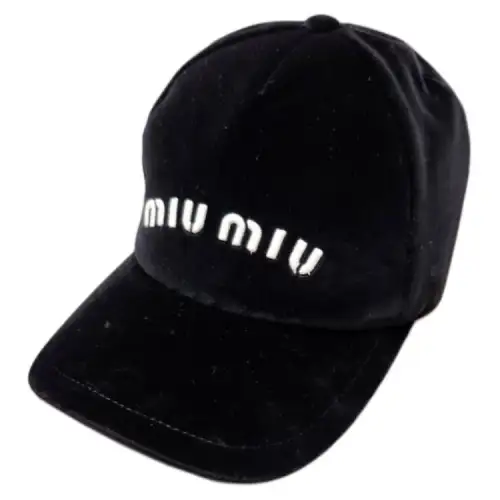 MIU MIU Cotton, Polyester, Acetate Baseball Caps Men's Black