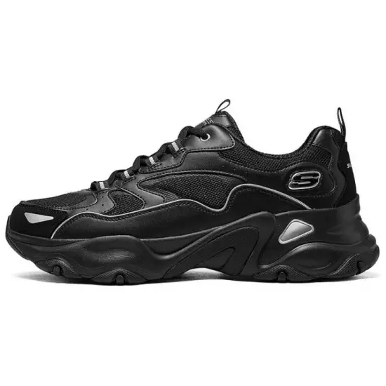 Skechers DLITES Anti-Slip Wear-Resistant Low-Top Casual Shoes Men's Black