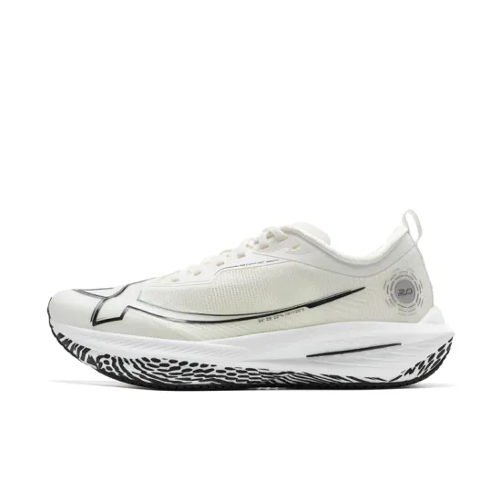 XTEP One-piece Molded 2nd Generation Running Shoes Men Low-Top Canvas White Black