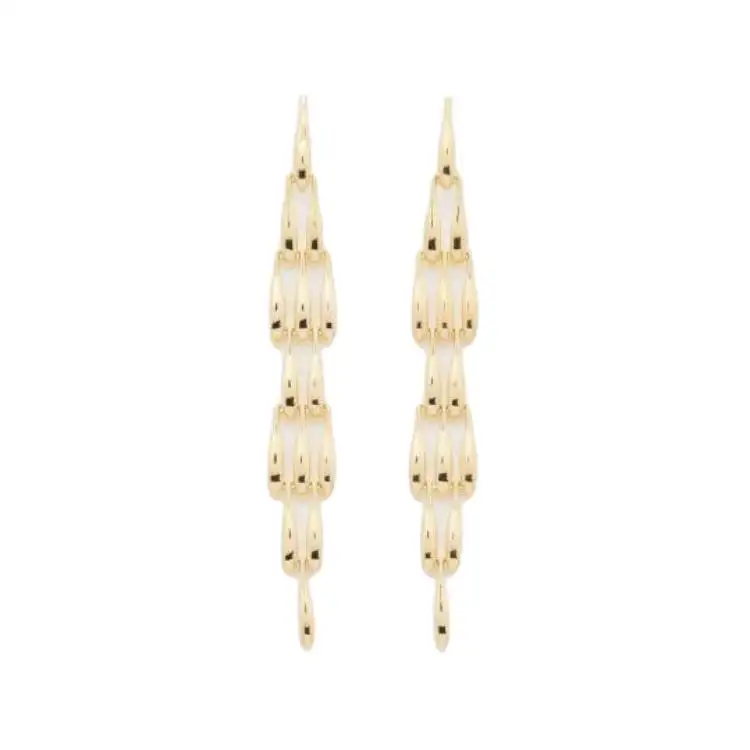 Bottega Veneta Sterling Silver Earrings Women's Gold