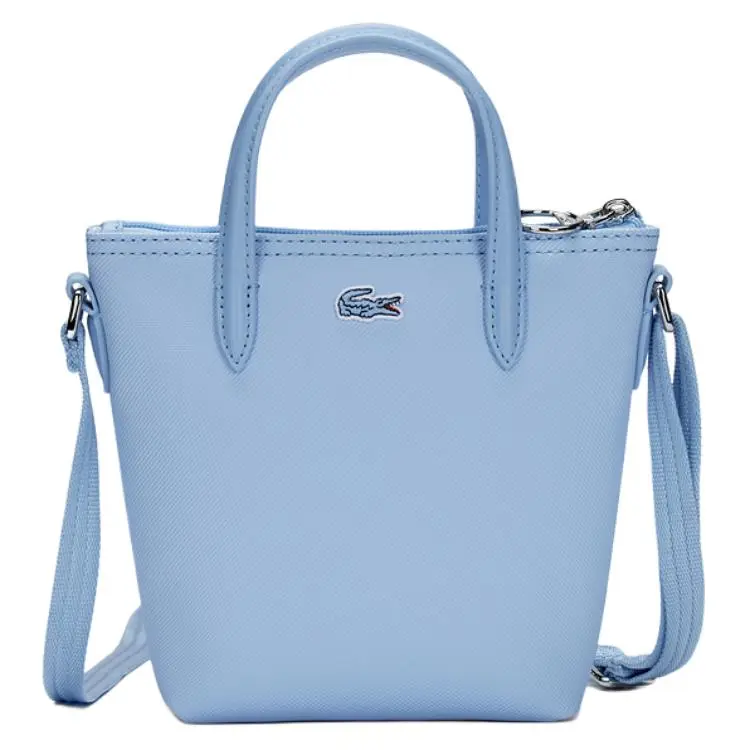 LACOSTE PVC Shoulder Bag, Crossbody Bag Small Women's Blue