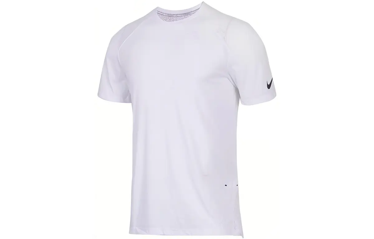 Nike T-Shirts Men's White Crew Neck Moderate Straight Fit