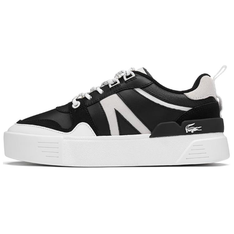 LACOSTE Французский крокодил, корова, кожаная кожа, удобная и универсальная, низкоклассная панель обувь женский черно-белый