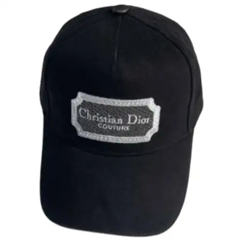 DIOR Letter Pattern Cotton Baseball Caps Men's Black