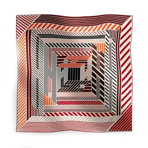 HERMES Cotton, Silk Scarves Unisex Red