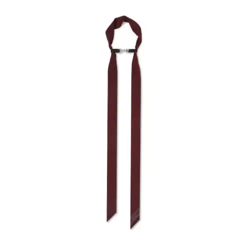 GUCCI Brand Logo Silk Leather Ties Men's Red