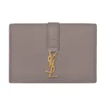 SAINT LAURENT Calfskin Wallet Women's Gray
