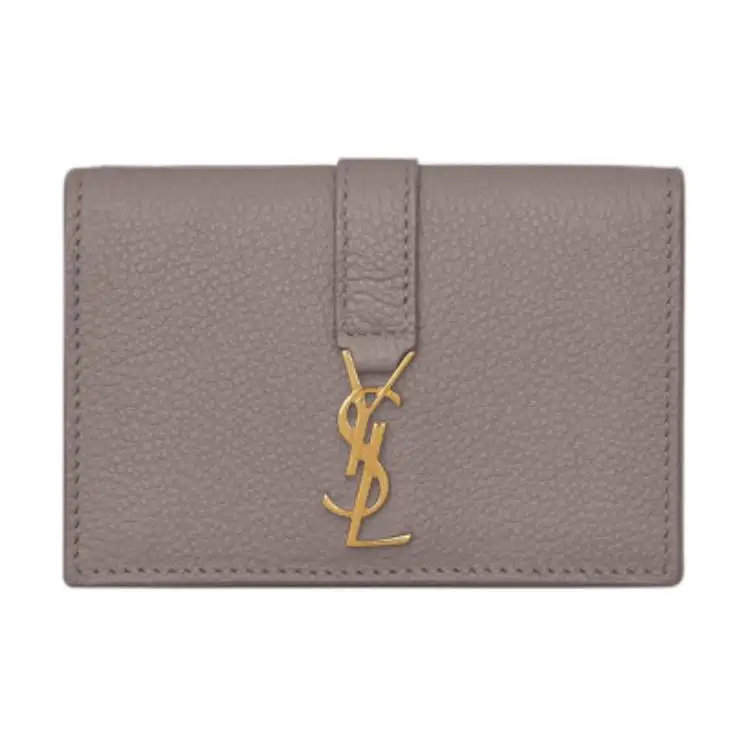 SAINT LAURENT Calfskin Wallet Women's Gray