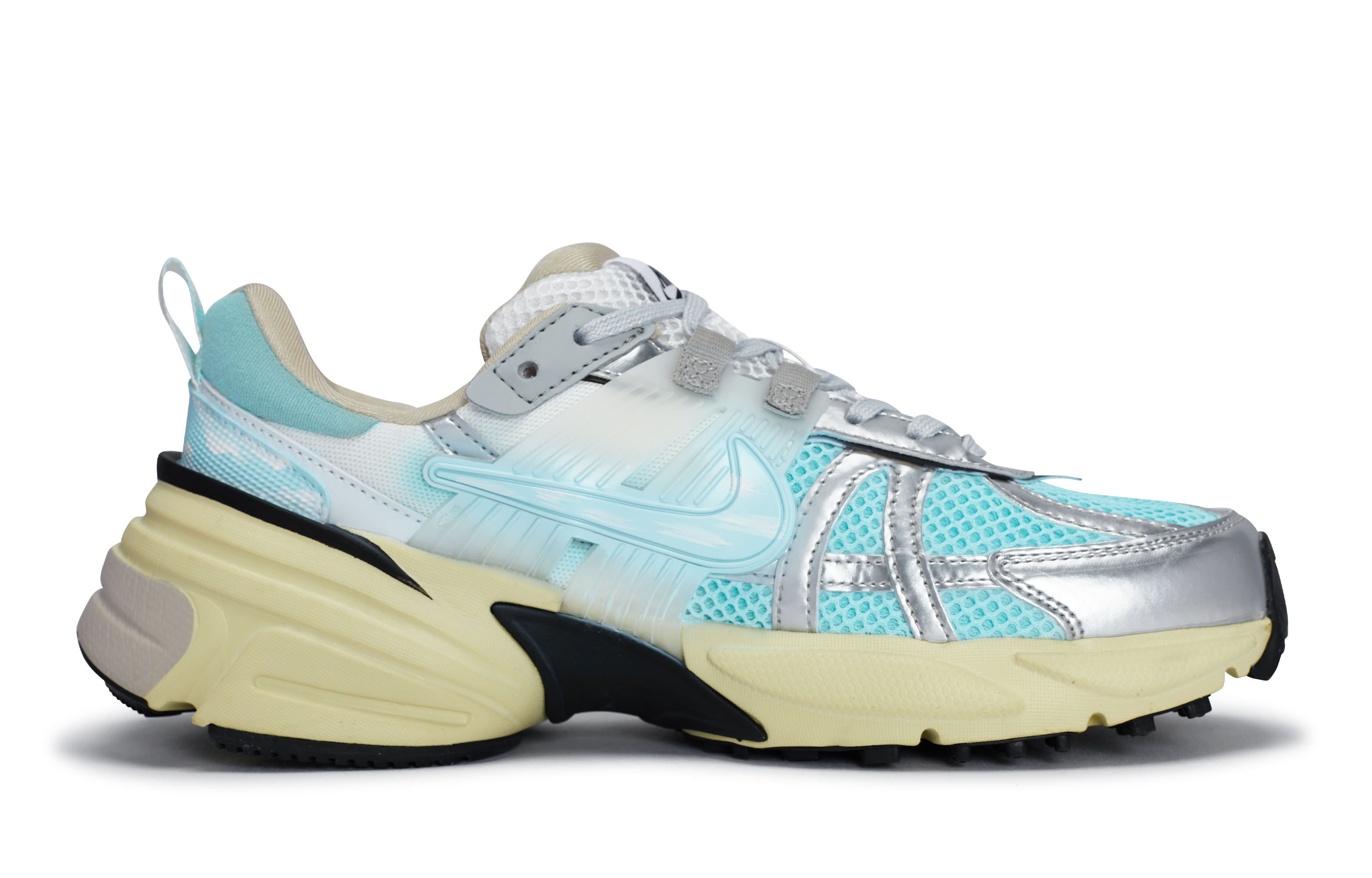 Nike V2K Run Cushioning Slip Resistant Low top Running Shoes Women’s Blue Green Silver