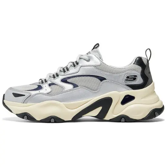 Skechers DLITES Anti Slip Wear Resistant Low Top Casual Shoes Men's Silver