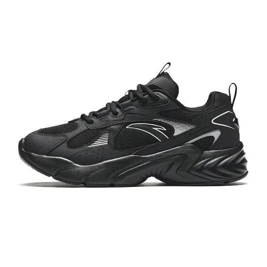 ANTA Running Collection Running Shoes Men Low-Top Basic Black/Ivory White/Silver