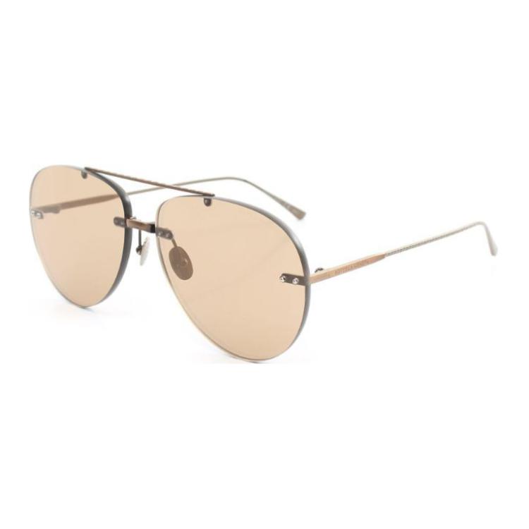 Bottega Veneta Metal Plastic Aviator Sunglasses Men's Brown