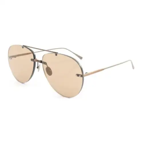 Bottega Veneta Metal Plastic Aviator Sunglasses Men's Brown