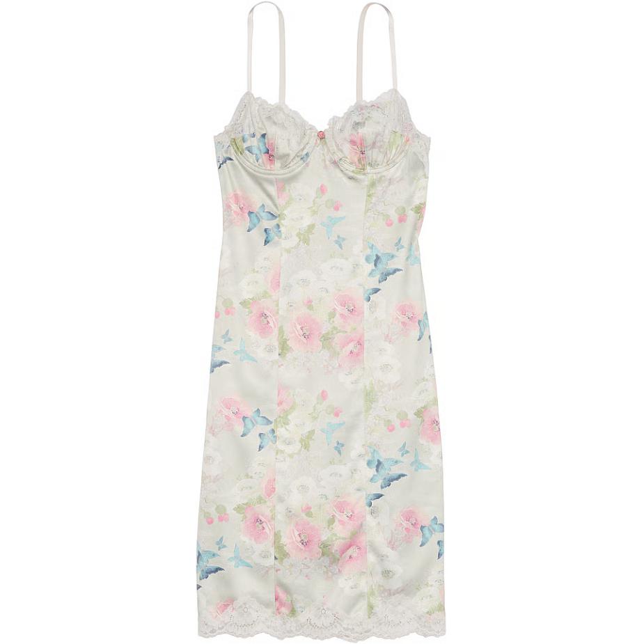 Женская ночная рубашка Victoria's Secret Wicked Satin Lace-Trim Slip Dress (разноцветная)